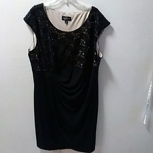 A Black Lace Design Connected Woman Dress